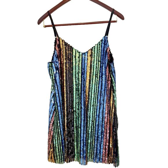 Show Me Your Mumu Vivian Slip Dress Rainbow Sequins Women's S Party Cocktail - Picture 2 of 8